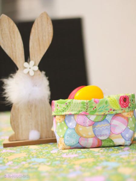 Bauwoll Druck Bunte Eier von Happy Easter by Swafing 